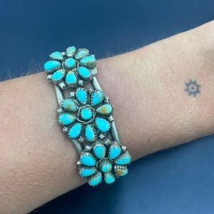 Native American Turquoise & Silver Cuff